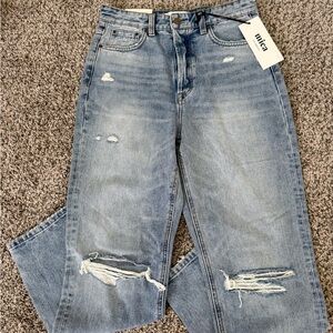 Mica Denim High Rise Straight Leg Jeans